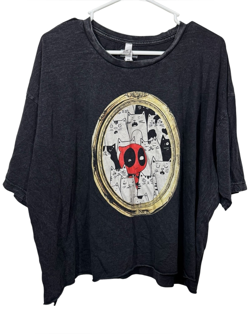 Marvel Plus Size Deadpool Cats Novelty Printed Relaxed Fit Graphic T-Shirt